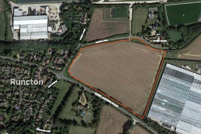 Plans to build 94 homes in Runcton are to be considered by Chichester District Council.
