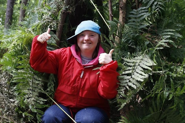 It's thumbs up from this happy youngster as she explores the Woodland Adventure Zone, set within the grounds of Portland College, on Nottingham Road, Mansfield. An award-winning, purpose-built centre, it boasts a unique setting among the pine trees of Sherwood Forest. People of all ages, including the disabled, can enjoy activities such as climbing, abseiling, ziplining, bushcraft and walks.