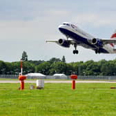 A plane takes off at London Gatwick Airport. Photo: Hollie Robards