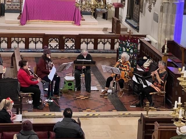 The Fipple Consort playing at St Clements Church Christmas Tree Festival