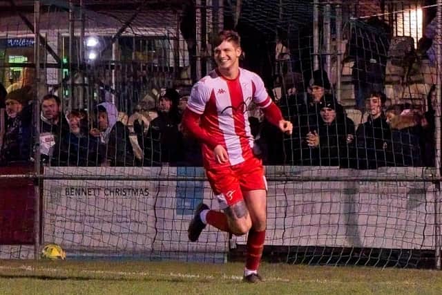 Steyning on their way to winning on penalties at Burgess Hill | Picture: Chris Neal