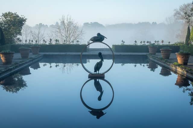 'Pelicans' by Simon Gudgeon, on show in the Italian Garden at Borde Hill.