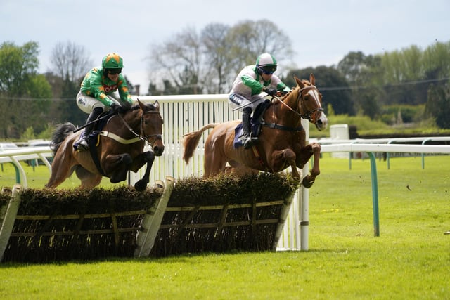 Race 6 The Best Odds Guarenteed At YEEHAA.BET Mares Novices Limited Handicap Hurdle Race at Fontwell on Friday 19 April 2024. www.polopictures.co.uk  Fontwell Arundel Clive Bennett 20240419 ©2024 Clive Bennett Photography 19/04/2024 _CAB0911.JPG:Spring jump racing at Fontwell Park