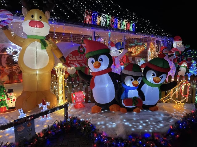 Saxifrage Way Christmas Lights is a display set up to raise money for Air Ambulance Kent Surrey Sussex