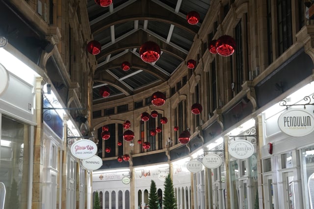 WORTHING CHRISTMAS LIGHTS THE ARCADE 2023:Worthing is getting geared up for Christmas with stunning festive displays appearing in the town