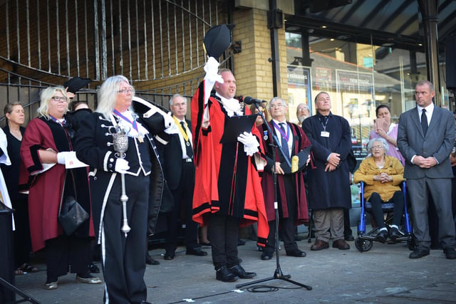Hastings' Proclamation: The Mayor of Hastings, Cllr James Bacon, read the local Proclamation of the new King at 3pm on Sunday 11 September in Queens Square.