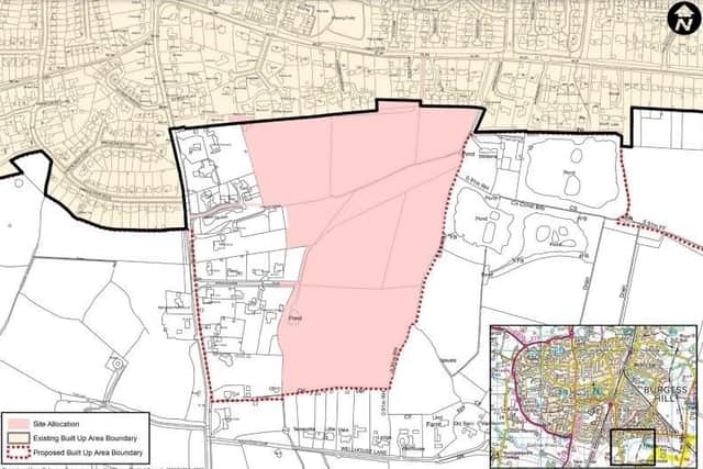Proposed housing allocation site south of Folders Lane and east of Keymer Road for 300 homes