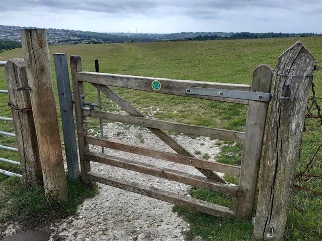 There are really lovely views here, too. You will go through this gate marked Sussex Border Path