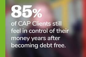 85% of CAP clients feel in control of their money after becoming debt free