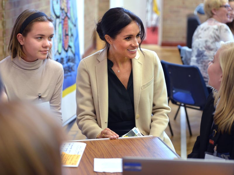 Prince Harry and Meghan Markle, the Duke and Duchess of Sussex, visit Joff Youth Centre in Peacehaven.