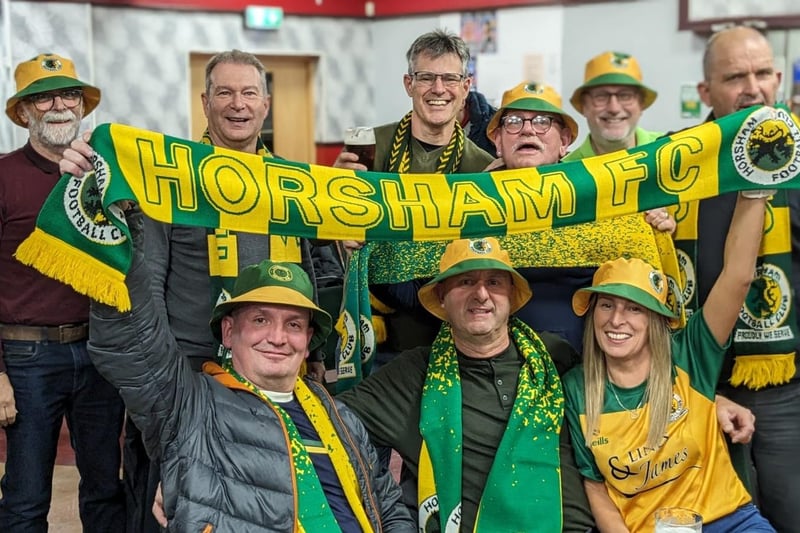 Horsham supporters at the historic FA Cup first round clash at Barnsley