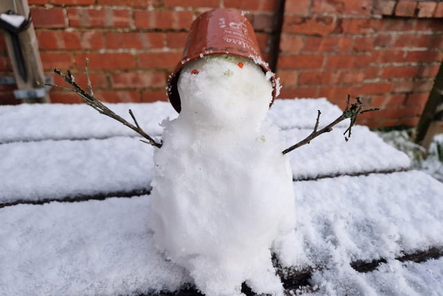 Reporter Elaine Hammond made her own snowman