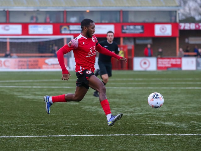 Action from Eastbourne Borough's 1-0 win over St Albans in National League South
