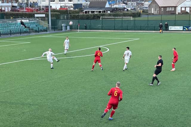Newhaven and Eastbourne United in action at Fort Road | Picture: Steve Huxley