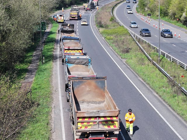 A major West Sussex road was closed northbound after a fuel spill.