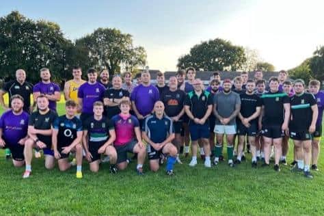 Bognor players and coaches at pre-season training