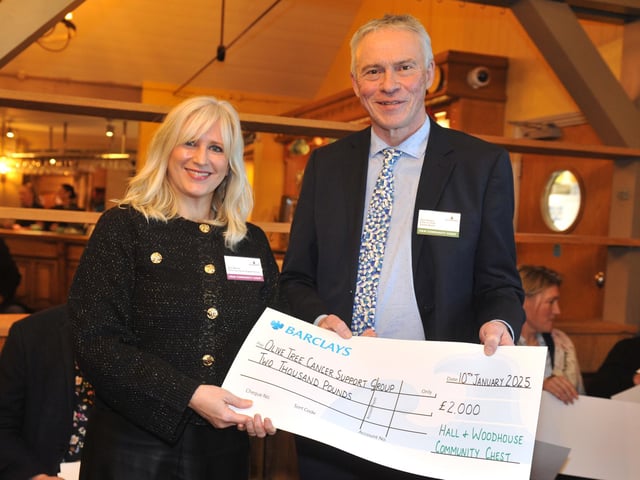 Judge Gary Shipton presents Olive Tree Cancer Support Group with £2,000 towards providing therapeutic care