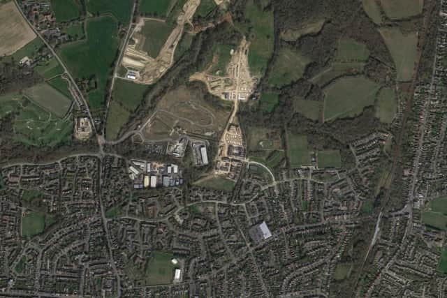 DM/22/1655: Land To The West Of Freeks Lane, Burgess Hill. Variation of condition 21 relating to planning reference DM/18/0509 to amend the occupation trigger from 130th dwelling to 199th dwelling. Photo: Google Maps.