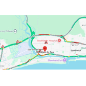 Drivers are facing disruption on the A27, in the Adur district and beyond, following a three-vehicle collision and emergency repairs. Photo: AA Traffic News