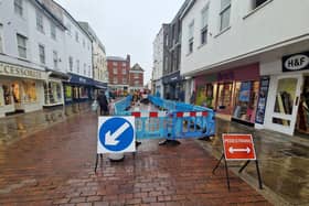Work under way on North Street, Chichester, as part of the project to improve mobile coverage. Photo: Sussex World