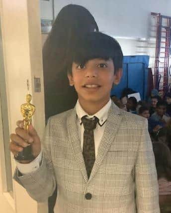 Student with award