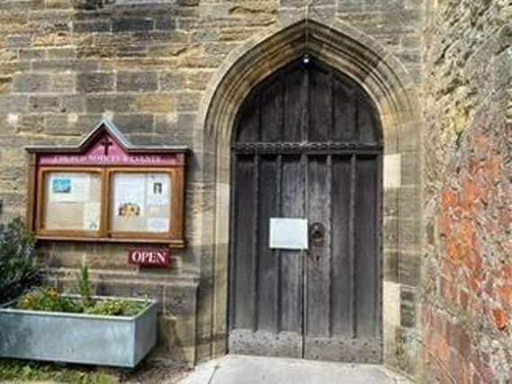 The original door at St Mary's Church.
