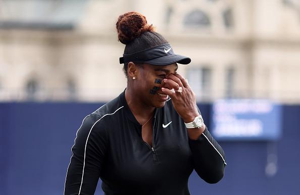 23-times Grand Slam champion Serena Williams in action on the practice courts at Devonshire Park