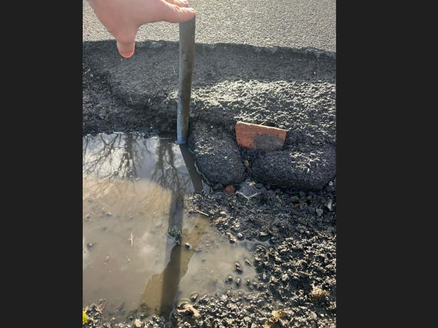 Andrew Hearn said: "Just damaged 20 inch wheel and a new tyre need over £1000 of damage !! Disgraceful I dive all over the country and it happens 3 miles from my front door." (photo from Andrew Hearn)