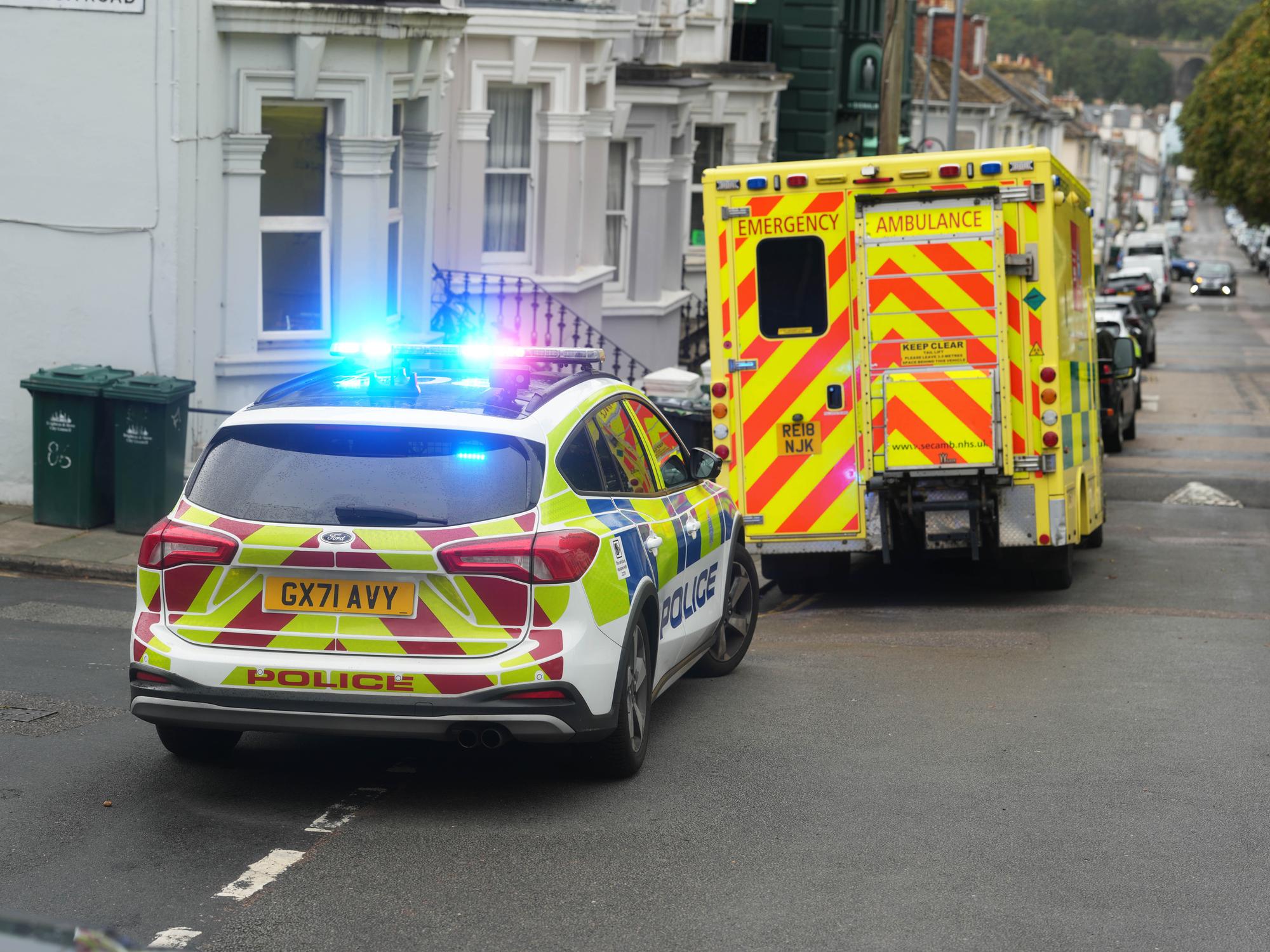 Emergency services at the scene of the fire. Picture: Eddie Mitchell