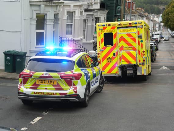 Emergency services at the scene of the fire. Picture: Eddie Mitchell