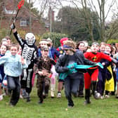 Pupils at St James Primary School running for Sport Relief 2008