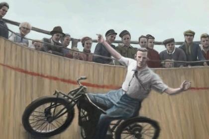 The image from the cover of the new book British Wall of Death 1929-1939 by Ann Wright and Alan Mercer