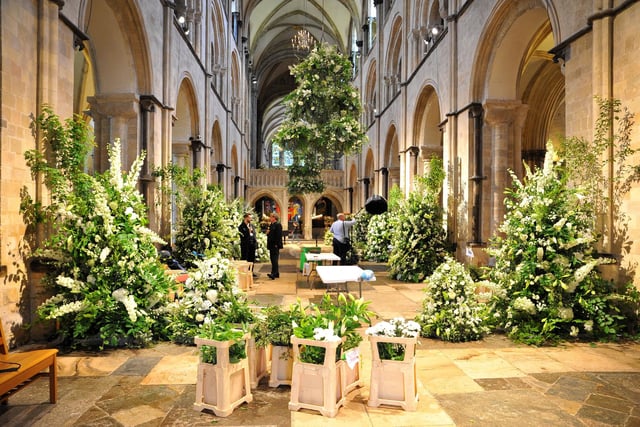 Sussex has two cathedrals - both in West Sussex. Pictured here is Chichester Cathedral during its Festival of Flowers.