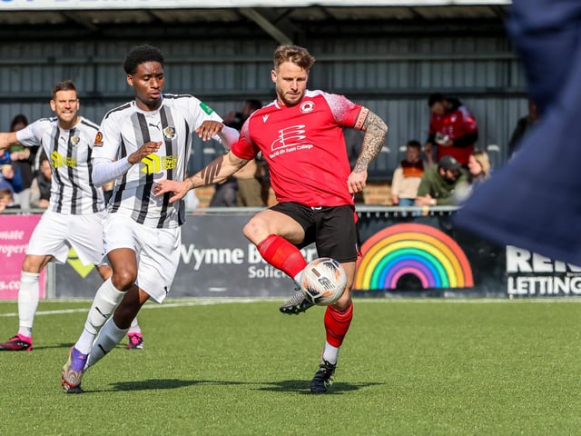 Action from Eastbourne Borough's National South win ovder Dartford at Priory Lane