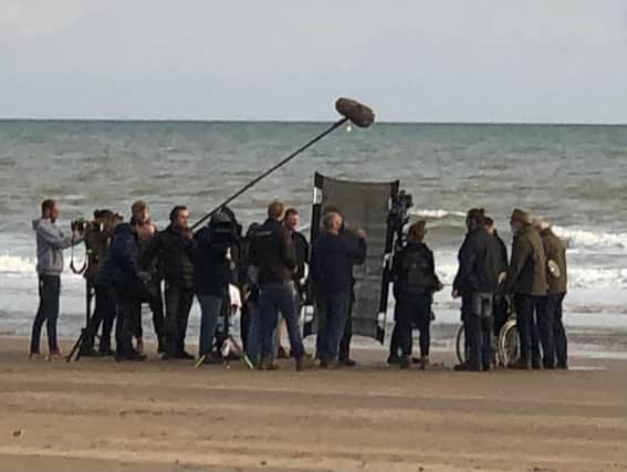 Crews filming on Camber Sands beach. Picture by Amanda English