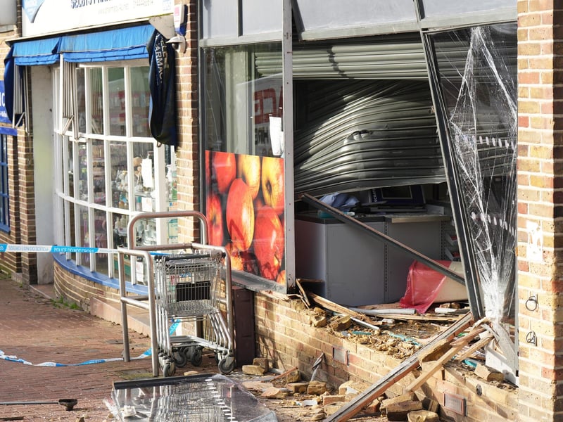 The damaged front of the Co-op in Lindfield. Photo: Eddie Mitchell