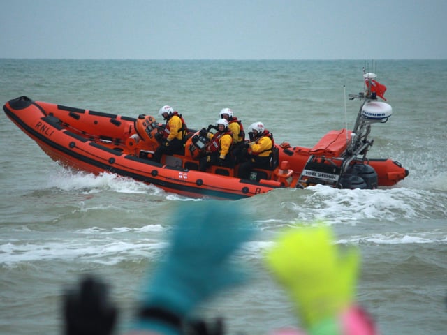 Littlehampton RNLI fundraisers organised a December Dip from Littlehampton East Beach