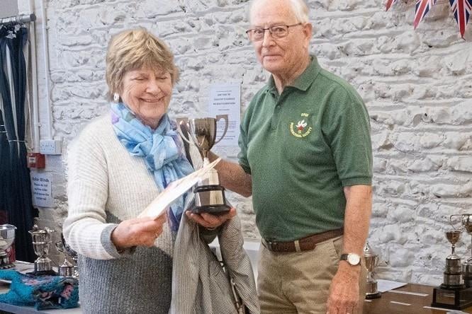 Pauline McLelland receives the Cactus Cup for cactus or succulent