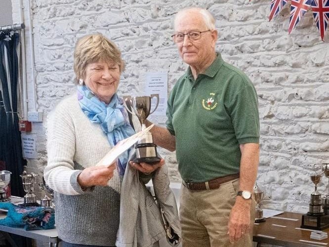 Pauline McLelland receives the Cactus Cup for cactus or succulent