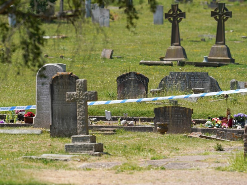 Sussex Police were spotted at Newhaven Cemetery on Saturday morning, June 10