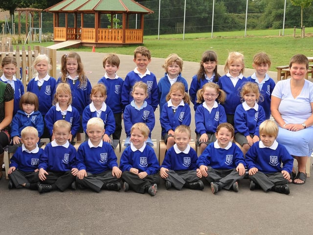 New reception pupils at Birchwood Grove Community Primary School in Burgess Hill in 2010