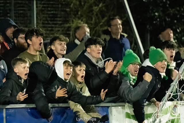 Bognor fans enjoying the Sussex Senior Cup semi-final win over Brighton U21s at Lancing | Picture: Lyn Phillips
