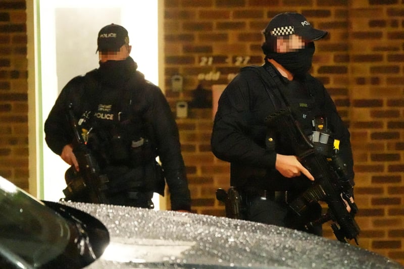 Armed police at the scene in Chichester on March 31, 2023. Picture by Eddie Mitchell