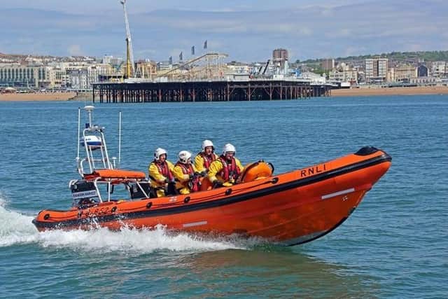 The RNLI has issued a warning about jumping into the sea from height after a lucky escape on Brighton beach. Picture courtesy of the RNLI