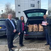 UK Power Networks Services employees in Crawley collecting food for Uckfield foodbank