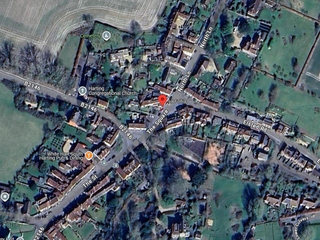 La Follia in The Square, South Harting, has a rating of 4.9 out of 185 reviews. It offers 'beautiful, seasonal ingredients and the best coffee – nestled at the foot of the rolling South Downs'. Photo: Google Maps