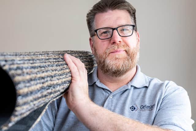 Simon Grimley, a skilled floor layer from Polegate, is one step closer to being crowned Screwfix Top Tradesperson 2023, after reaching the final of the national award, along with nine other tradespeople. Picture: Contributed