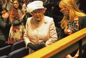 Queen Elizabeth II during a visit to Chichester Festival Theatre