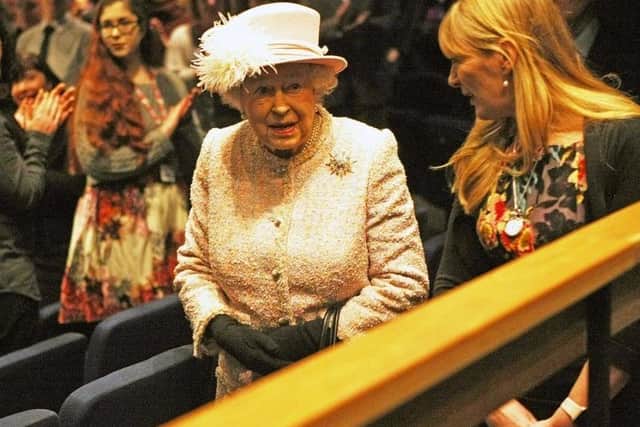Queen Elizabeth II during a visit to Chichester Festival Theatre