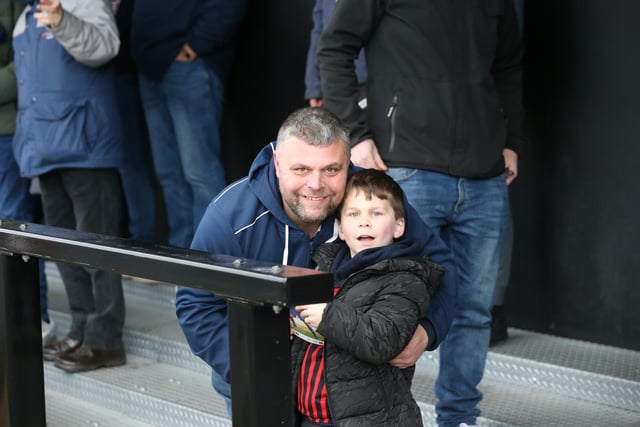 Hartlepool United supporters enjoyed another positive day on their travels as Pools come from behind to beat Harrogate Town. (Credit: Mark Fletcher | MI News)